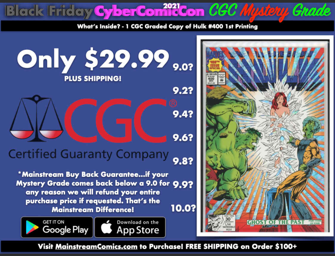 Black Friday 2021 Mainstream Mystery Grade: Hulk Smash 1 📦Estimated Grading Completion is 06/01/2022📦