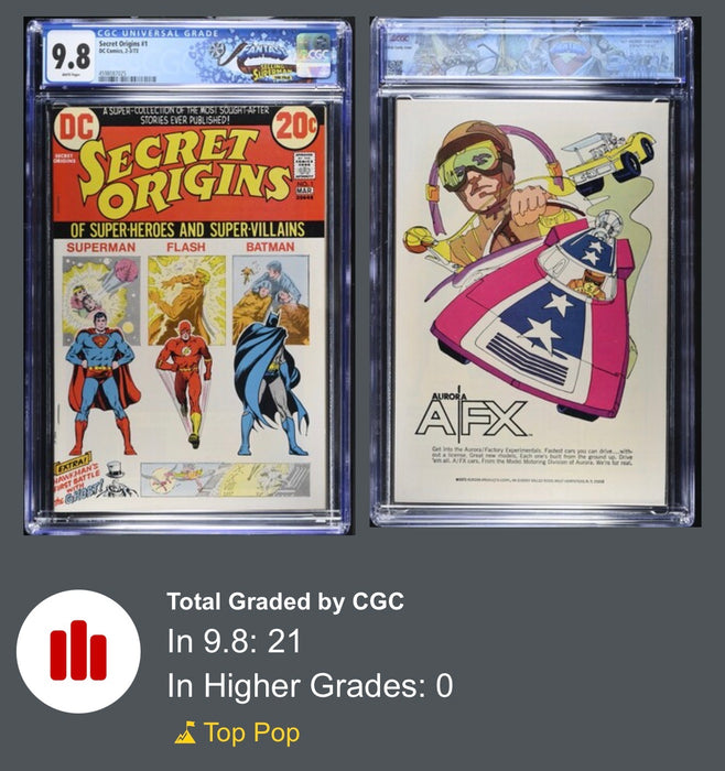 Secret Origins #1 (2-3/73) - CGC 9.8 FANTAST COLLECTION - CGC4598087025 - GCSLLC