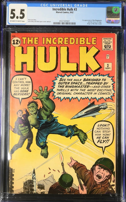 Incredible Hulk #3 - CGC 5.5 - CGC4551187001 - GCSLLC